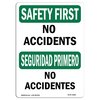Signmission OSHA Sign, No Accidents, 24in X 18in Rigid Plastic, 18" W, 24" L, Landscape, OS-SF-P-1824-L-10829 OS-SF-P-1824-L-10829